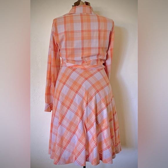 Avon Family Fashions 70’s Vintage Sz14 (photos measurements) Plaid Shirtdress - Picture 5 of 10